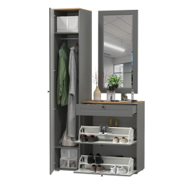 Шкаф-пенал с обувницей и зеркалом Остин