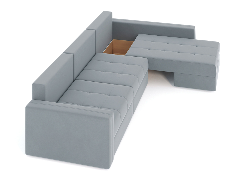 Диваны угловые в гостиную, Диван-кровать угловой Брест 3 секции еврокнижка, велюр