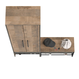 Шкаф для одежды в прихожую с тумбой для обуви с сиденьем Трувор