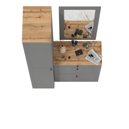 Шкаф-пенал с обувницей и зеркалом Остин