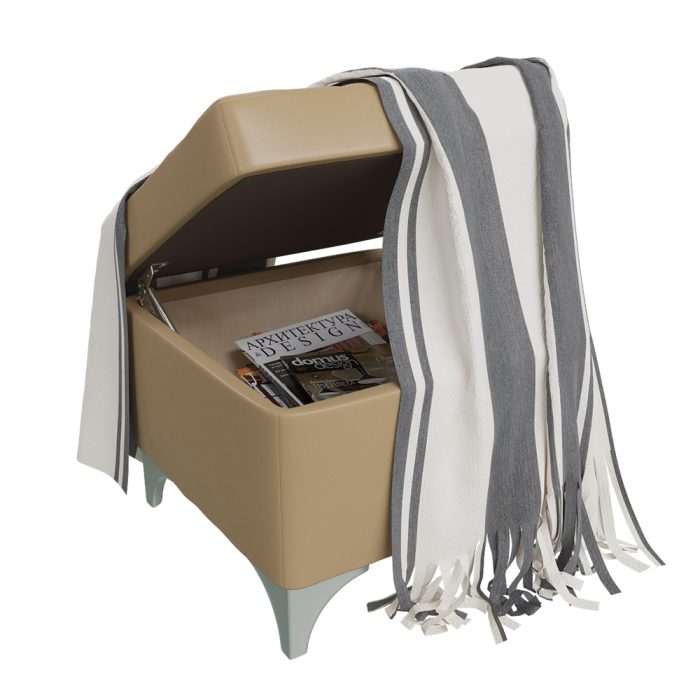 Пуф в прихожую, Пуфик с нишей Жозефина-2 искусственная кожа