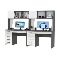 Прямые компьютерные столы, Два стола рабочих Сигма для двоих