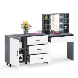 Туалетный столик с подсветкой 115 и комод с дверкой и 3-мя ящиками 122-1204