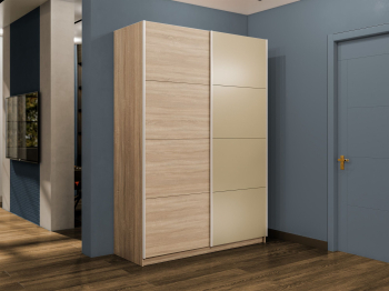 Шкаф-купе Прайм 2-х дверный ДСП/Стекло фисташка/Доводчики 140х57х230