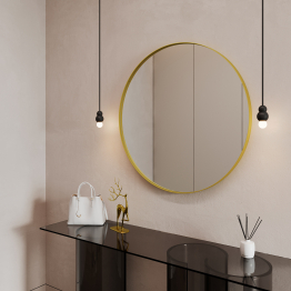 Дизайнерское настенное зеркало GENGLASS Rauntel L в металлической раме