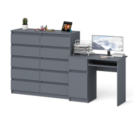 Комод Мори МК1200 на 10-ть ящиков и компьютерный стол МС-1 левый