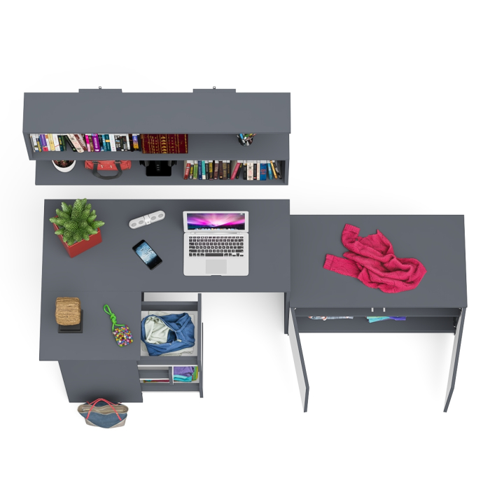 Угловые, Угловой компьютерный стол Мори МС-16 левый с тумбой две двери МА900.1 и широкой полкой 1200