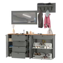 Мебель для прихожей Остин № 56 с вешалкой и зеркалом