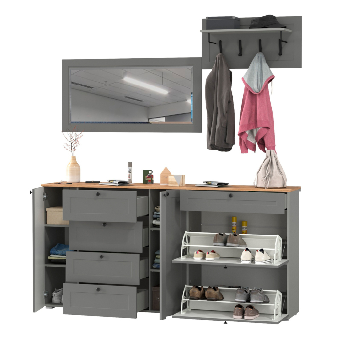 Прихожие, Мебель для прихожей Остин № 56 с вешалкой и зеркалом