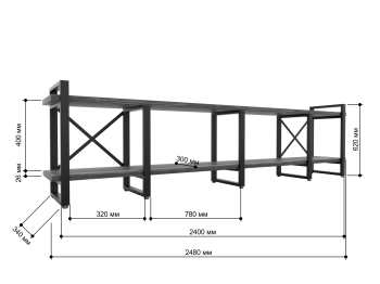 Тумба под ТВ Айсберг Лофт 240 черный