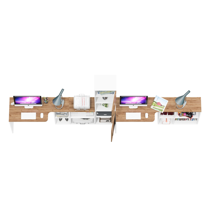 Домашние кабинеты, Два стола-трансформера для домашнего кабинета и пенал с дверками Лидер-8