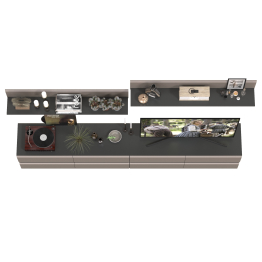 Большая ТВ-тумба Сидней с двумя навесными полочками