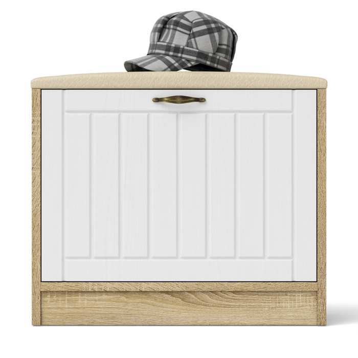 Обувницы, Обувница с мягким сиденьем П-6 МДФ фрезеровка прованс