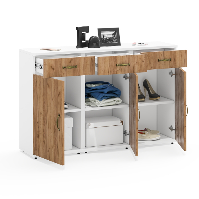 Домашние кабинеты, Три тумбы с дверками и ящиками Лидер-8.