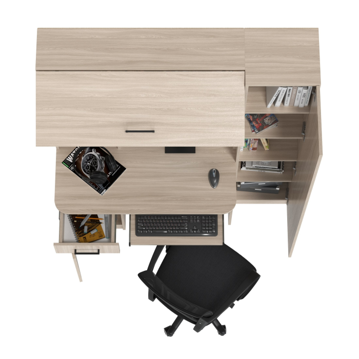 Прямые компьютерные столы, Комплект из компьютерного кресла и компьютерного стола Aльфа кресло чёрное