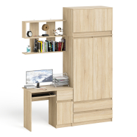 Домашние кабинеты, Шкаф с антресолью Мори МА900.1 с компьютерным столом МС-1 правым и книжной полкой
