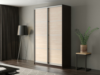 Шкаф-купе Айсберг 160 ВЕНГЕ (шамони светлый/глухой)