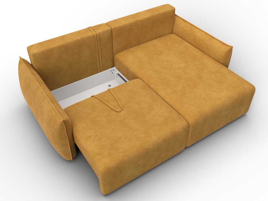 Диваны угловые в гостиную, Диван угловой Лига-051 НПБ угол универсальный, велюр BRUT