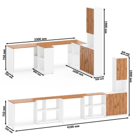 Лидер-8 модульная мебель для офиса из столов с пеналом и тумбой.