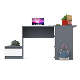 Угловой компьютерный стол Мори МС-16 правый с тумбой ТМП400