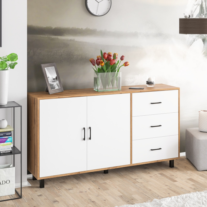 Комоды, Широкий тумба-комод с ящиками и дверками РВК 123-1604