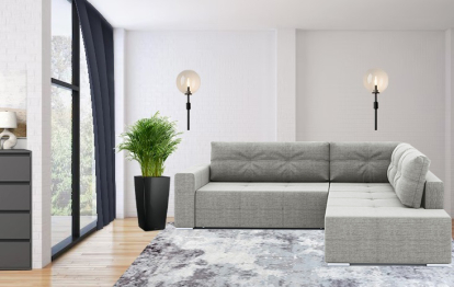 Диван-кровать угловой Леос НПБ, рогожка Люкс