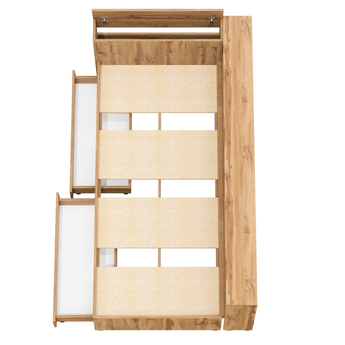 Кровати 90 см, Кровать односпальная 900 с ящиками и прикроватным блоком Ксения