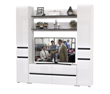 Стенки для гостиной, Два пенала с ящиком с двумя полочками и ТВ-тумбой Сидней