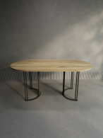 Обеденные столы, Стол овальный обеденный с чёрным металлическим подстольем VIOLUR 180