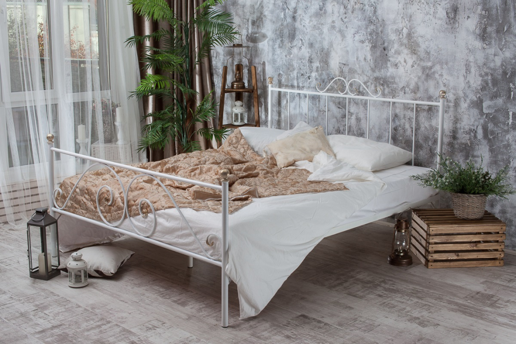 Кованые кровати, Кованая кровать Оливия 1.4 с двумя спинками