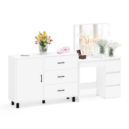 Комод-тумба 122-1204 и столик косметический с лампочками Сура