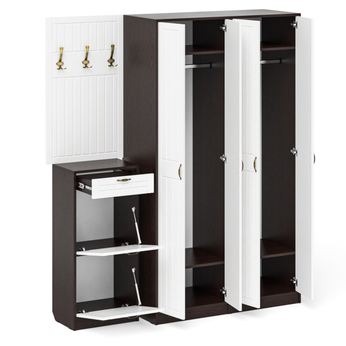 Прихожие, П-6 прихожая компоновка № 15 МДФ фрезеровка прованс