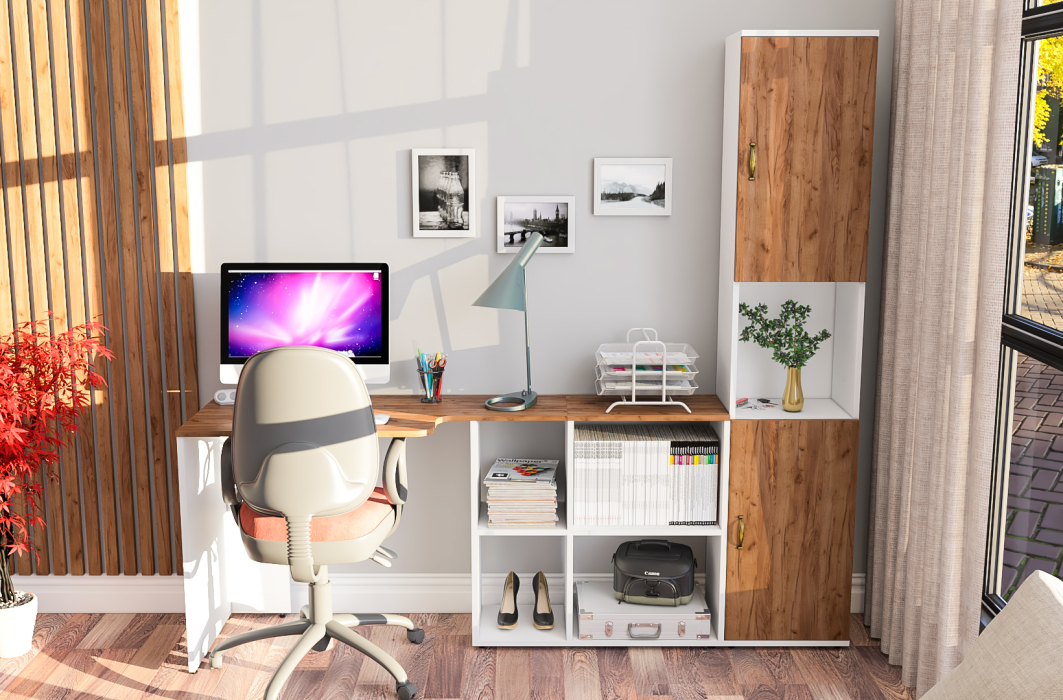 Домашние кабинеты, Рабочий стол-трансформер с пеналом для бумаг Лидер-8.