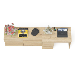 Комод Мори МК1200 6-ть ящиков со столом компьютерным МС-6 левым