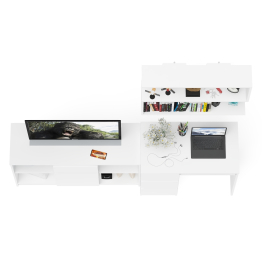 Тумба Мори МТВ1204.1 с компьютерным столом МС-6 левый и полкой 900