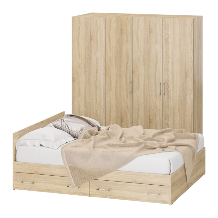 Спальные гарнитуры, Гарнитур Спальный № 2 Стандарт с кроватью 1600 с ящиками