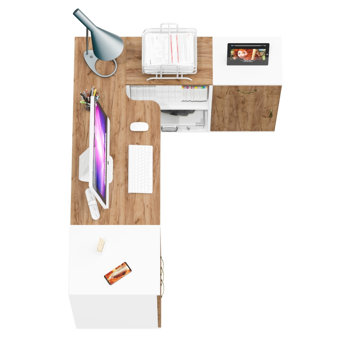 Домашние кабинеты, Две тумбы Лидер-8 3.15 и 3.16 со столом-трансформером Лидер-8.