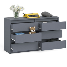 Широкий комод шесть ящиков Мори МК1200.6