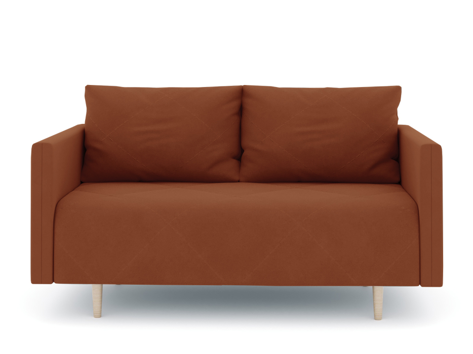 Диваны прямые кухонные, Диван прямой нераскладной Милли мини 2-х  местный с подлокотниками, велюр