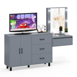 Стол косметический навесной с подсветкой и тумба-комод 123-1204.