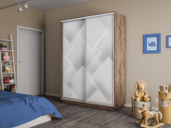 Шкаф-купе Экспресс 2-х дверный Фотопечать Квадрат Стекла 160х60х220