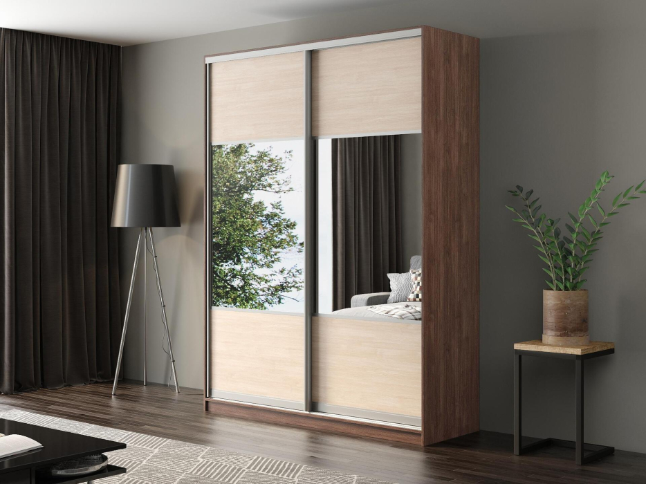 Шкафы-купе, Шкаф-купе Айсберг 190 ШАМОНИ ТЕМНЫЙ (шамони светлый/комбинированный)