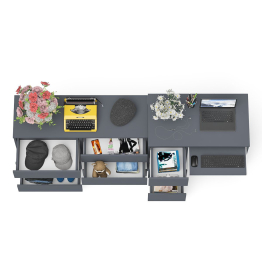 Комод Мори МК1200 6-ть ящиков со столом компьютерным МС-6 левым