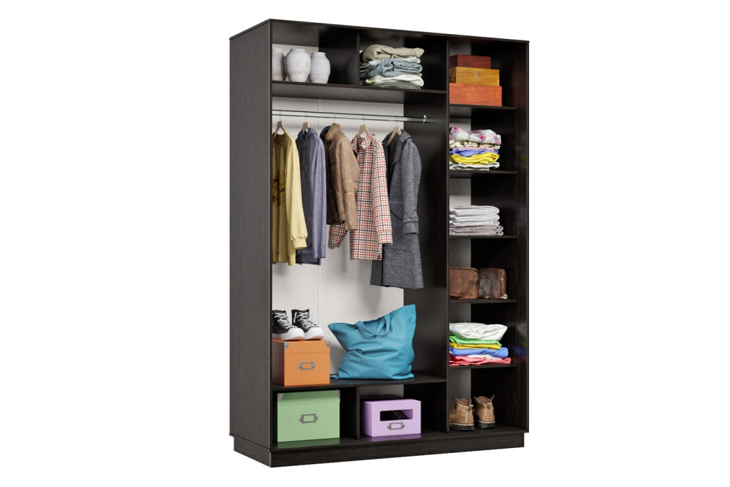 Шкафы-купе 2-х дверные, Шкаф-купе Премьер 10 (01ЗБ;01ЗБ) фасады зеркало бронза/двухдверный/Профиль чёрный муар