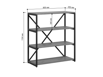 Стеллаж Айсберг Лофт 80/4 Черный
