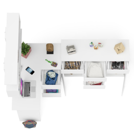 Угловой стол компьютерный Мори МС-16 правый с комодом МК1200.4 и открытой книжной полкой