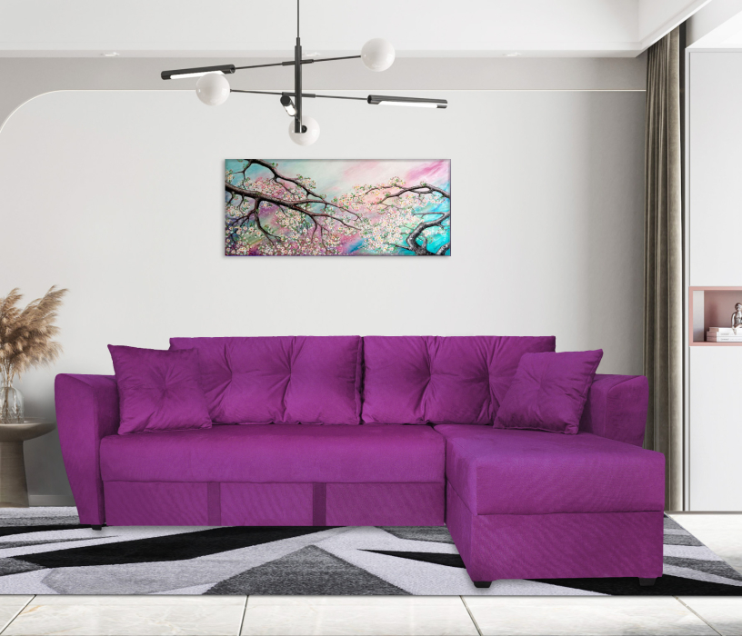 Диваны угловые в гостиную, Диван угловой  Амстердам 160, велюр