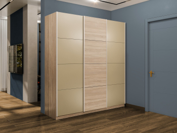 Шкаф-купе Прайм 3-х дверный Стекла фисташка/ДСП/Доводчики 180х57х230