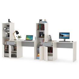 Письменные столы со стеллажами для двоих детей Торонто № 07