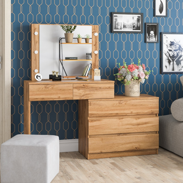 С зеркалом, Туалетный столик с подсветкой 110